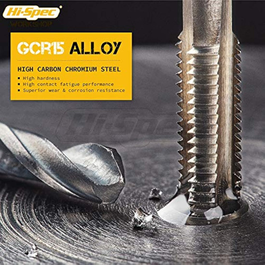 Hi-Spec 40pc Metric Tap and Die Set | M3-M12 Alloy Steel Threading Tools