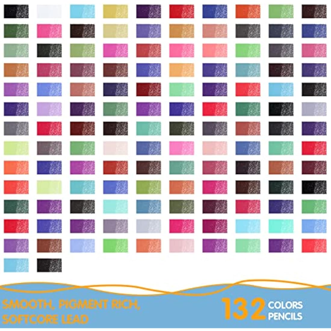 Melifluo 132 Professional Colouring Pencils Set with Portable Zipper Bag