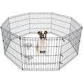 8 Panel Foldable Pet Playpen for Dogs & Cats | Black