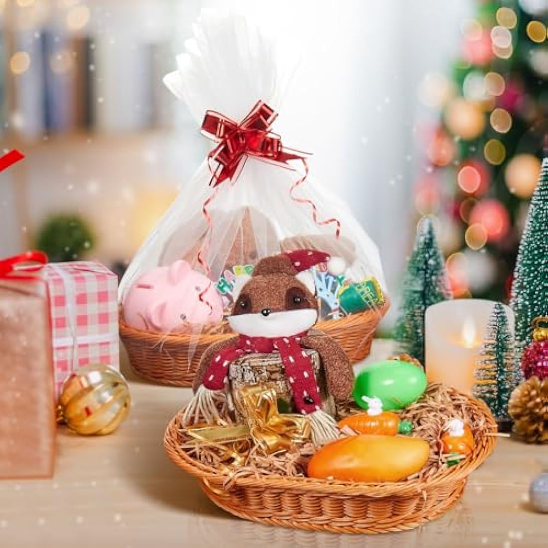 Hestya 2-Set Wicker Gift Hamper Kit – DIY Empty Baskets, 35 x 25 cm