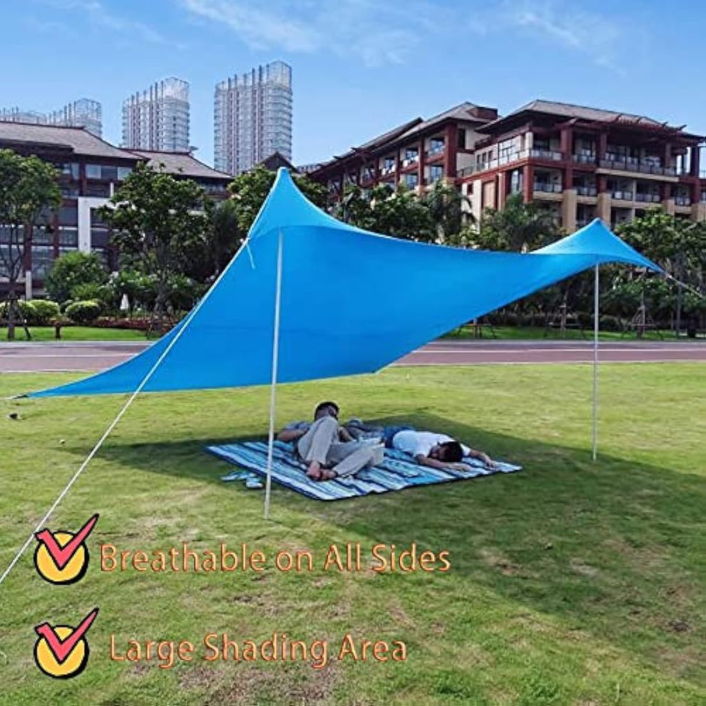 Jolof Store Lycra Beach Tent – Large UV Sunshade Canopy with Aluminum Poles