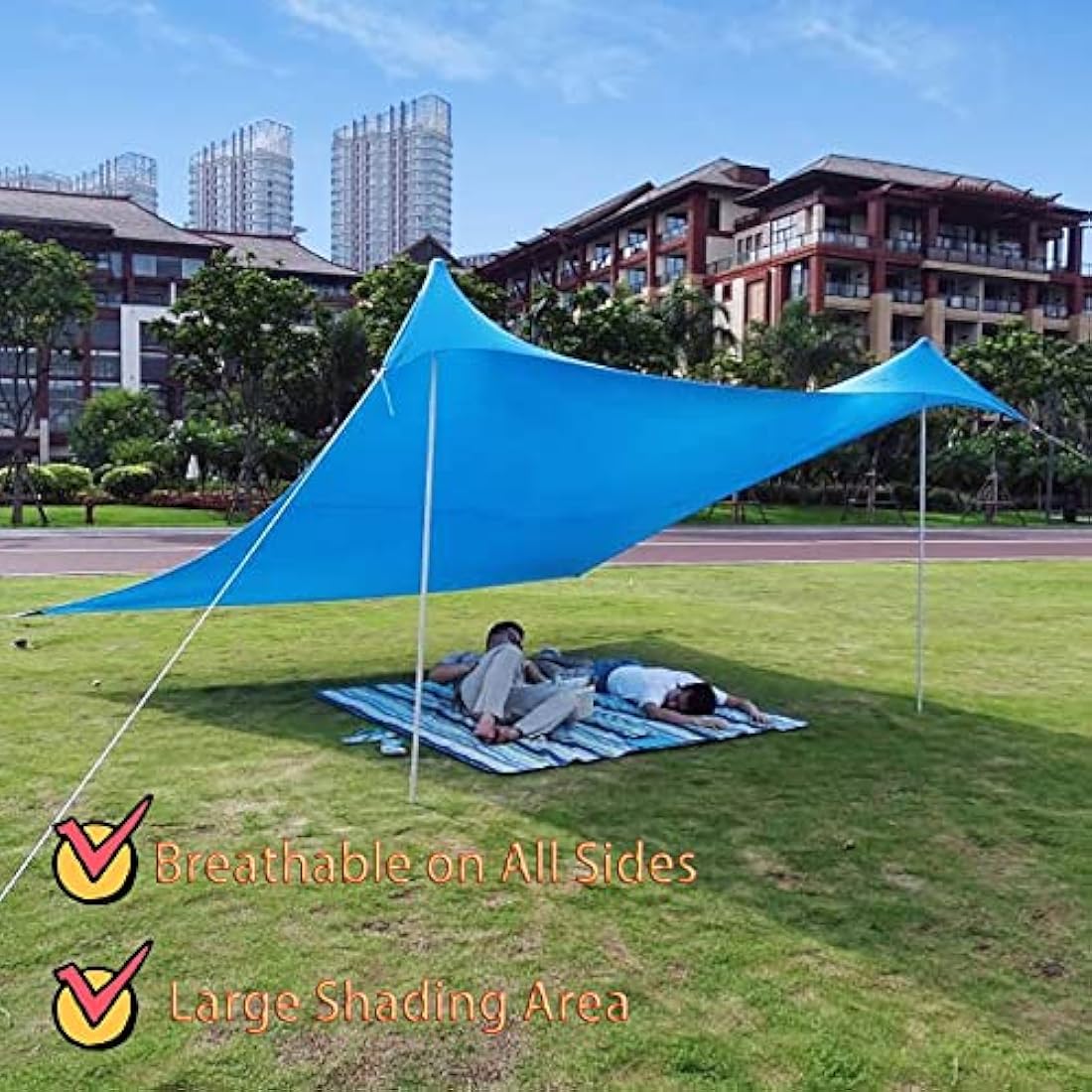 Jolof Store Lycra Beach Tent – Large UV Sunshade Canopy with Aluminum Poles