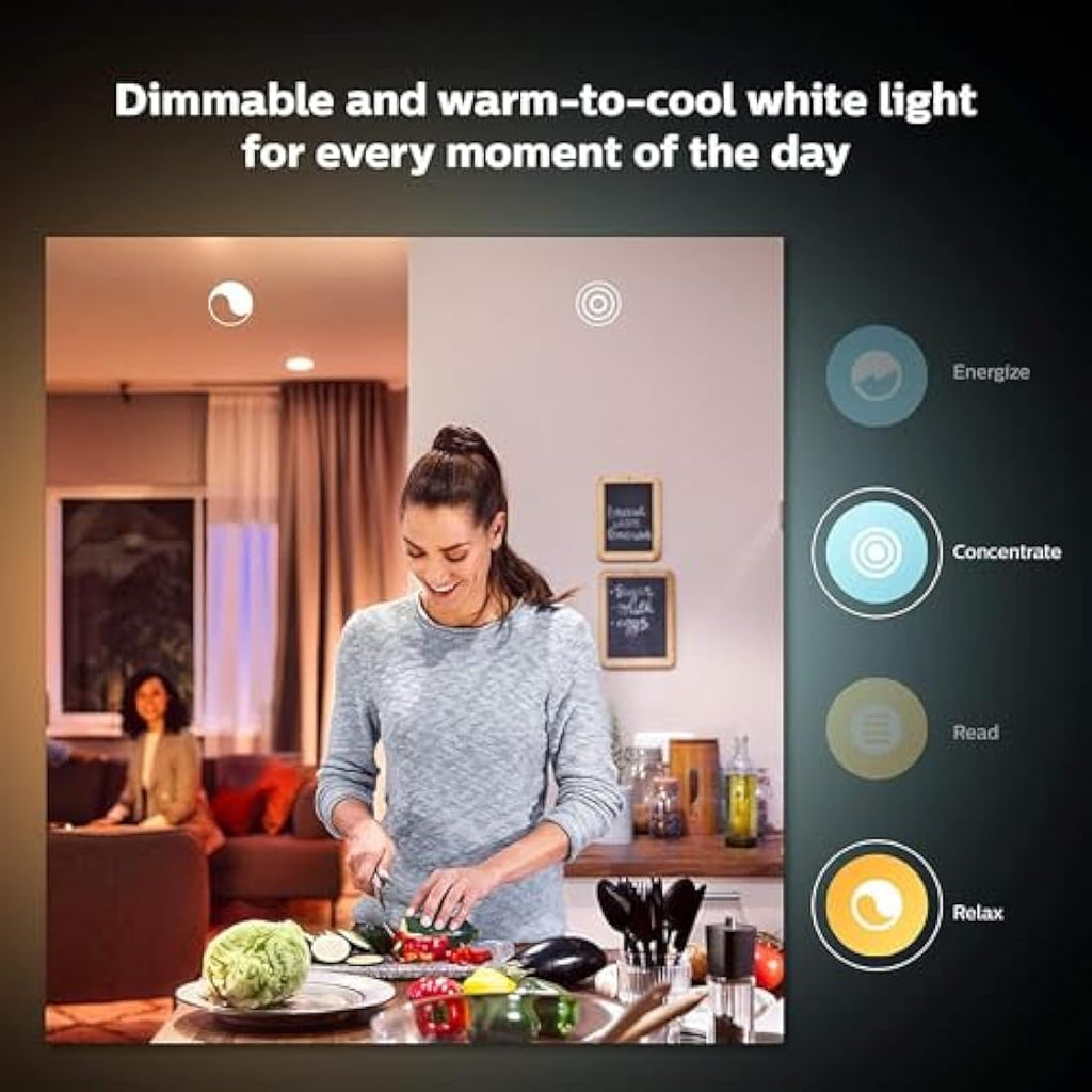 Philips Hue White Ambiance E27 Smart Bulb 2-Pack | 1100 Lumen 75W