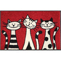 Jolof Store Three Cats Door Mat – Washable Non-Slip Nylon, 50x75 cm