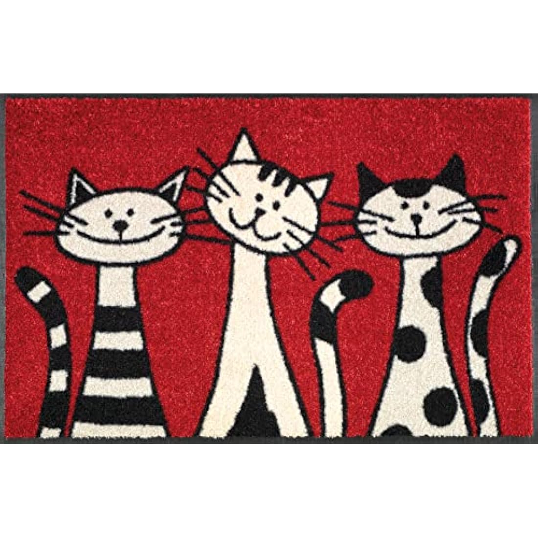 Jolof Store Three Cats Door Mat – Washable Non-Slip Nylon, 50x75 cm