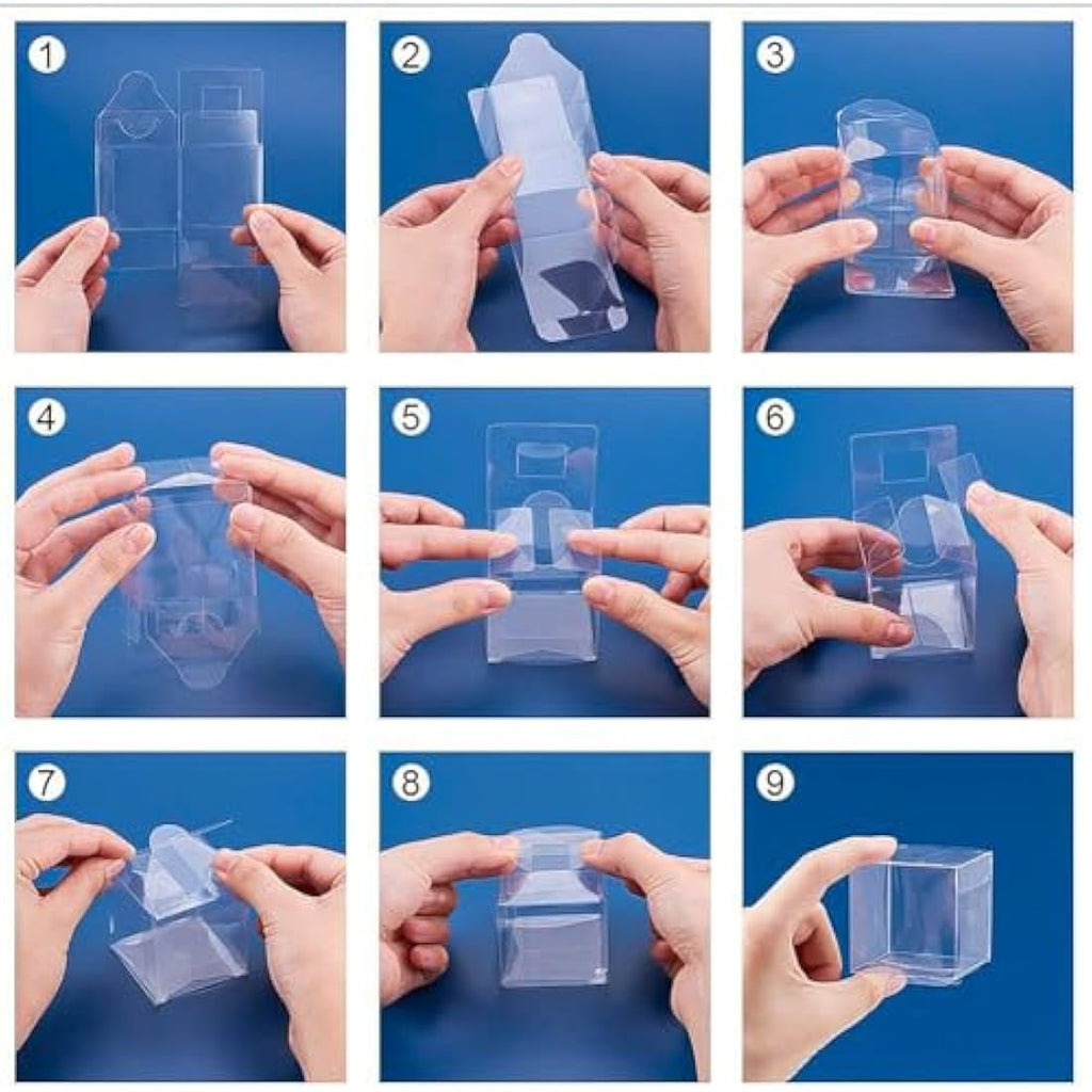 BENECREAT 10-Pack Clear PVC Cube Gift Boxes | 12x12x12cm Party Favors