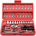 46-Piece 1/4" Drive Socket Set – Chrome Vanadium Tool Kit