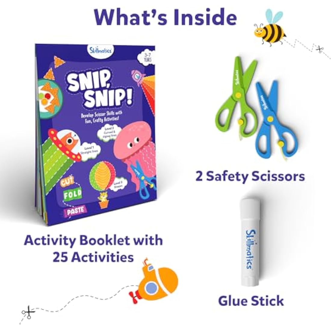 Skillmatics Scissor Skills Activity Book – 25 Fine Motor Craft Activities