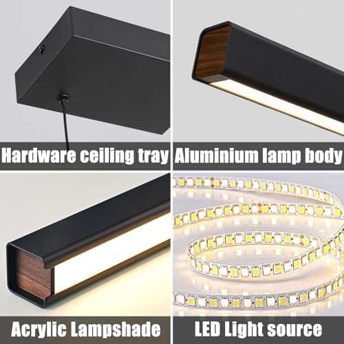 Mikeru Modern LED Linear Pendant Light – Dimmable 180cm Kitchen Island Light