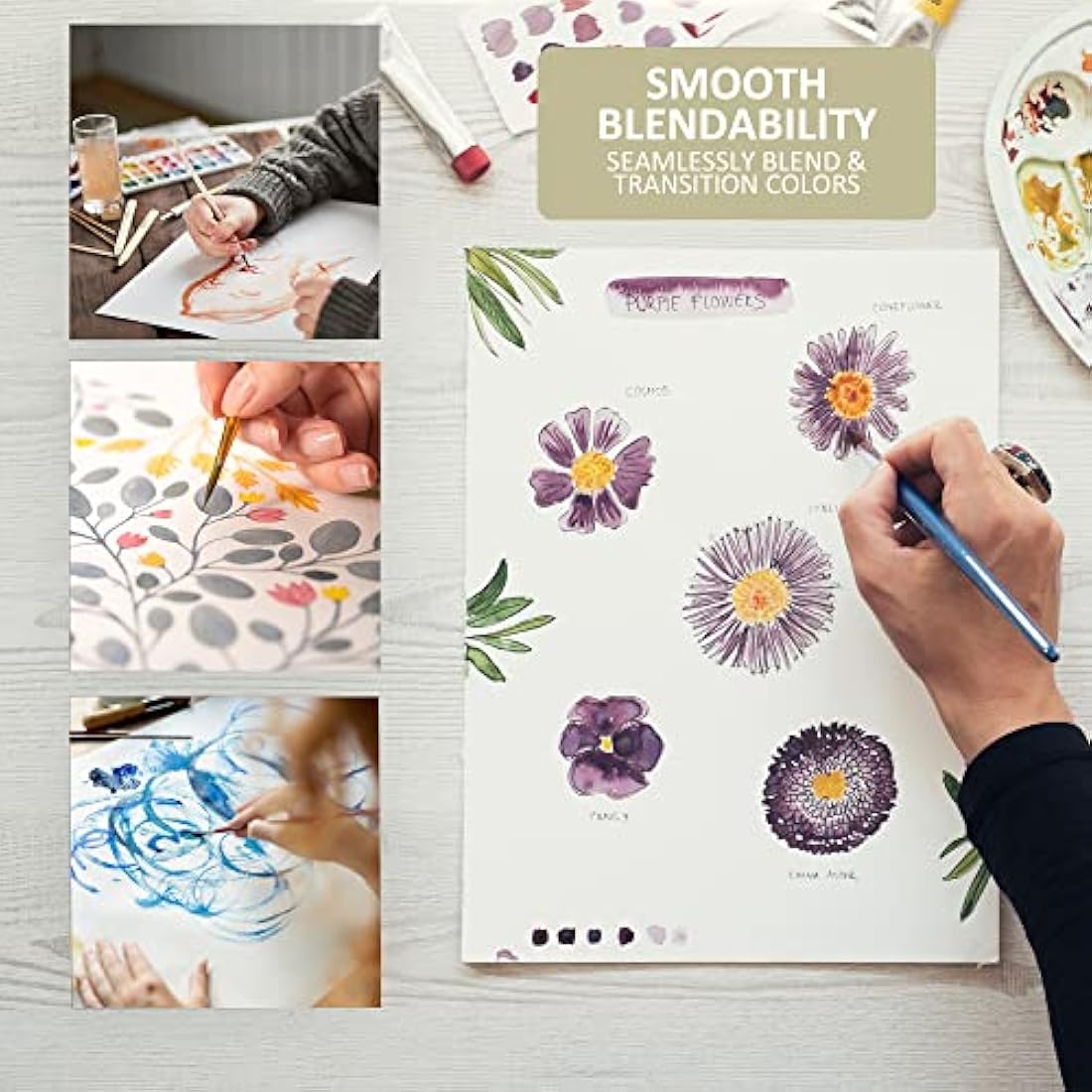 NUCASSO A3 Watercolour Paper Pad - 2 Pack 300 GSM Cold-Pressed