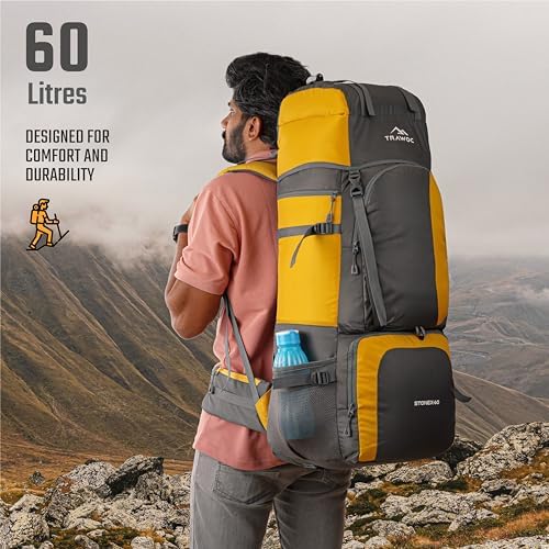TRAWOC STONEX 60L Trekking Rucksack – Hiking & Travel Backpack