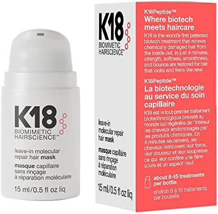 K18 Leave-In Molecular Repair Hair Mask for Damaged Hair – 15ml Mini