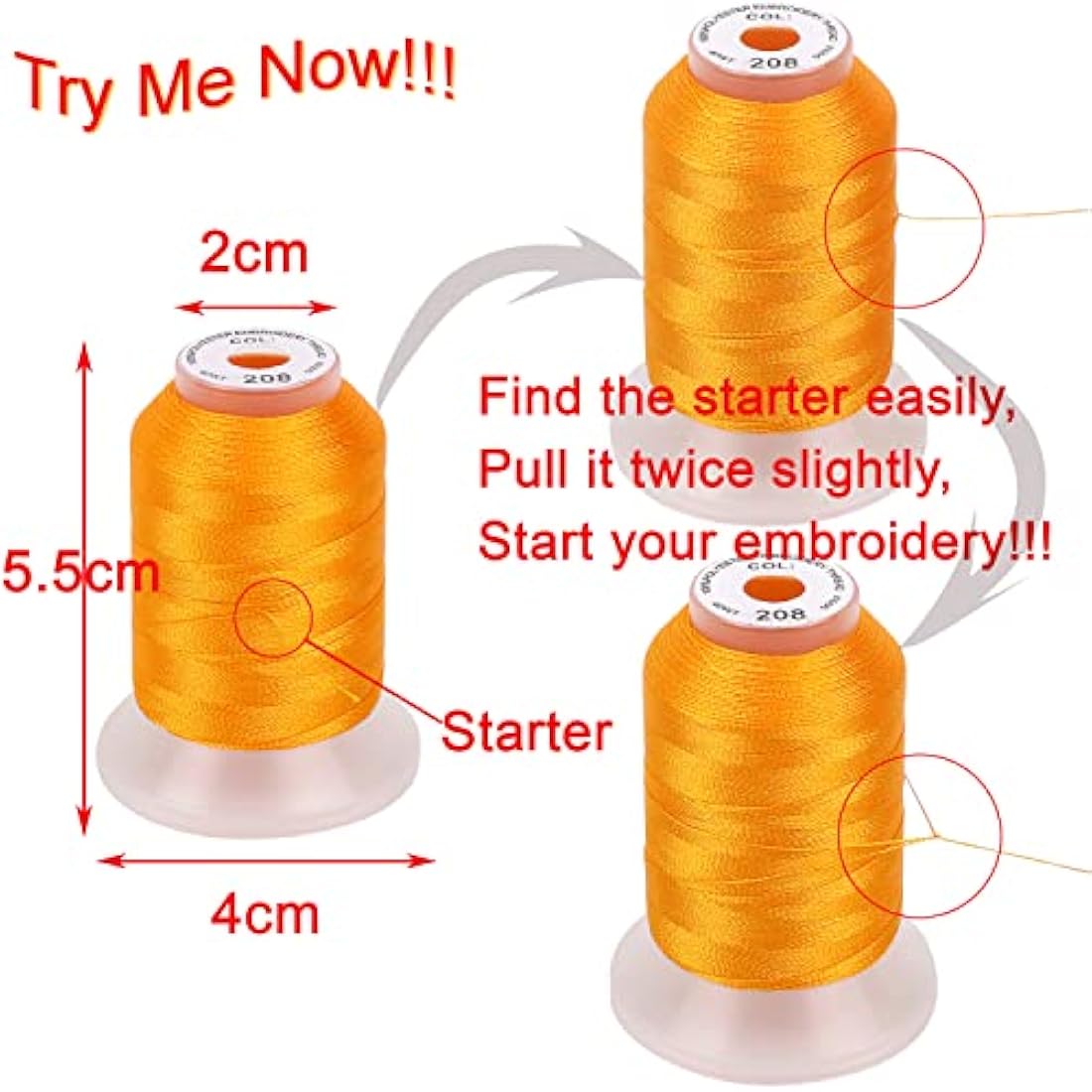 New brothread 63 Brother Colors Polyester Embroidery Thread Kit - 500M