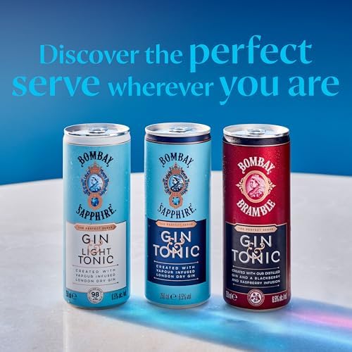 Bombay Sapphire Gin and Tonic Ready-to-Drink Cocktails - 12 x 250ml