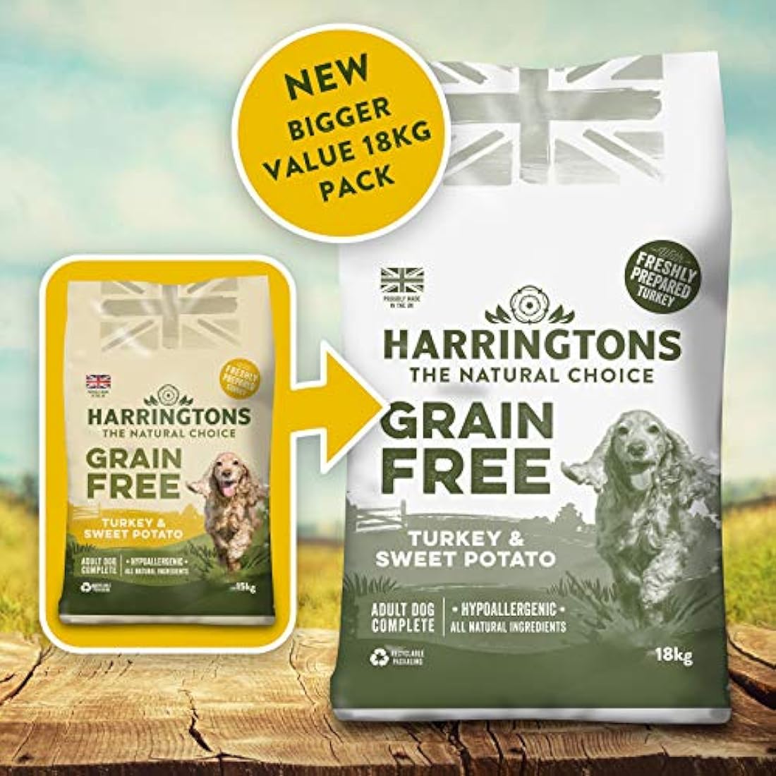 Harringtons Grain Free Turkey & Sweet Potato Dry Dog Food - 18kg