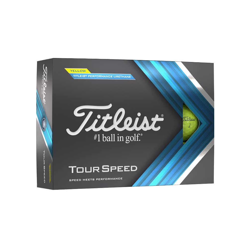 Titleist Tour Speed Golf Balls – Yellow TPU Cover High Distance – 1 Dozen