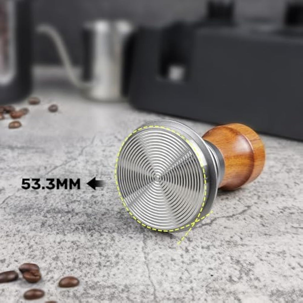 Ceelatti 54mm Calibrated Espresso Tamper – 30lb Spring Loaded Ripple Base