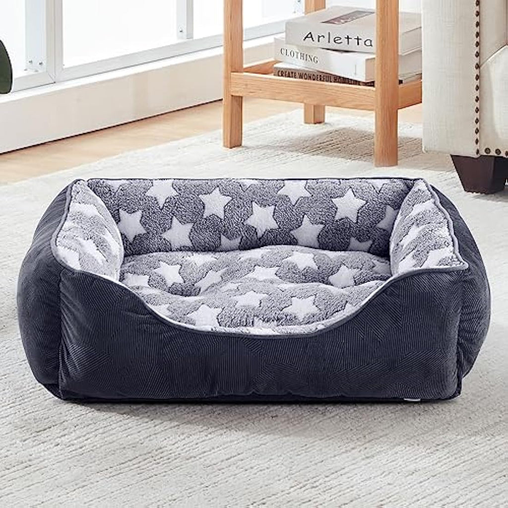 Jolof Store Extra Large Dog Bed – Washable Plush Grey Pet Cushion