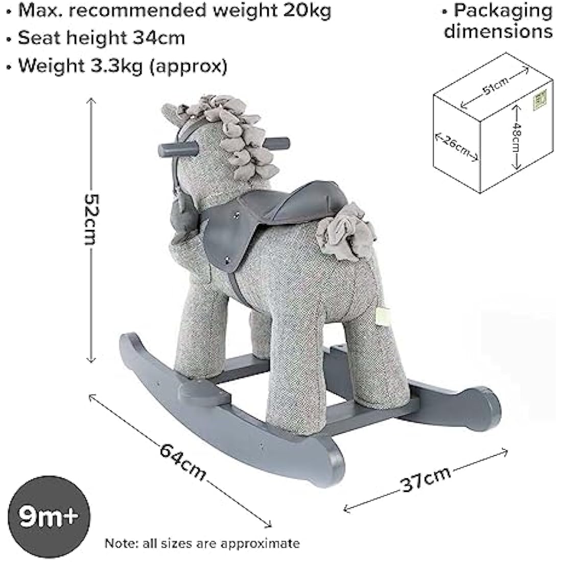 Little Bird Told Me Stirling & Mac Rocking Horse | Plush Wooden Toy