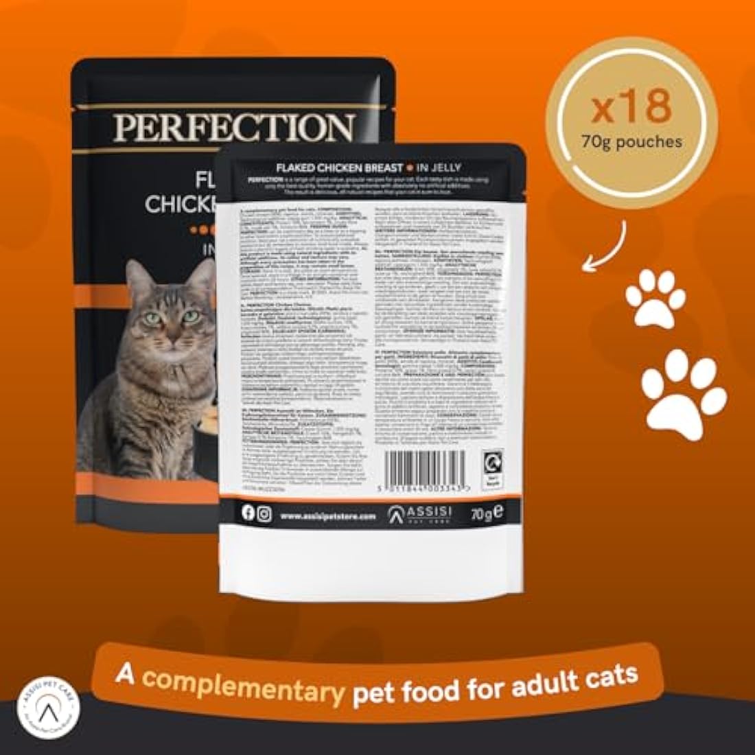 HiLife Perfection Wet Cat Food – Flaked Chicken in Jelly (18 x 70g)