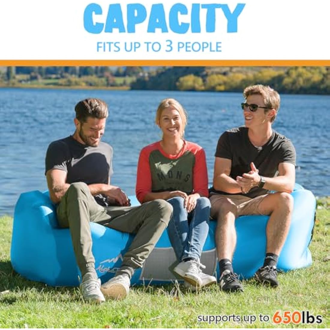 AlphaBeing Inflatable Lounger – Ripstop Fabric Air Sofa with Headrest