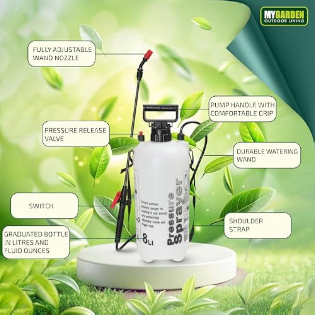 8L Garden Pressure Sprayer – Pump Action Weed Killer