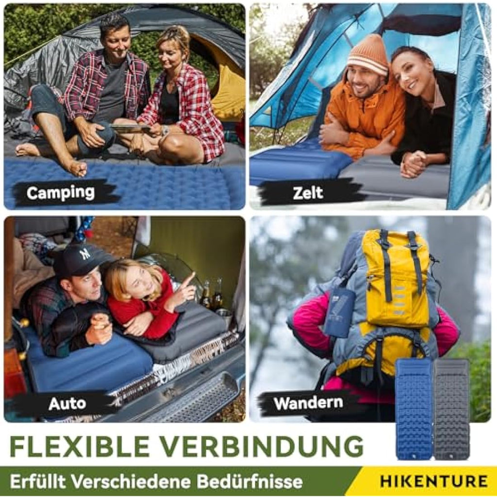 HIKENTURE Self-Inflating Sleeping Mat – 13cm Thick Ultralight Camping Pad