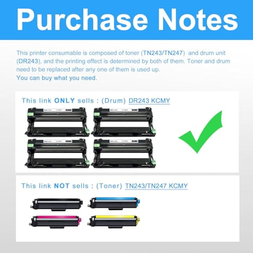 LCL DR-243CL Compatible Drum Unit 4-Pack for Brother HL-L3210CW MFC-L3750CDW