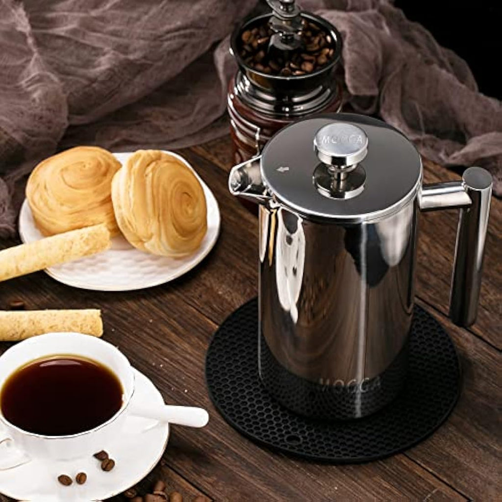 MOGGA French Press Coffee Maker | 34oz Insulated Stainless Steel Pot