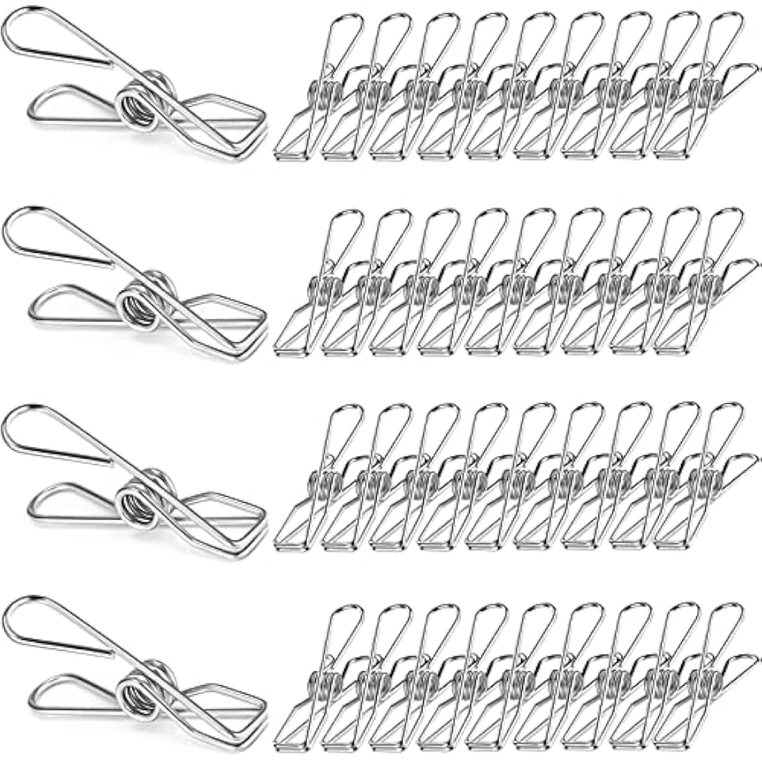 Jolof Store Stainless Steel Clothes Pegs – 48 Pack Heavy-Duty Laundry Clips