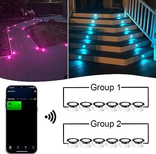 INDARUN RGBW WiFi Smart LED Decking Lights - IP67 Waterproof - 30 Pack