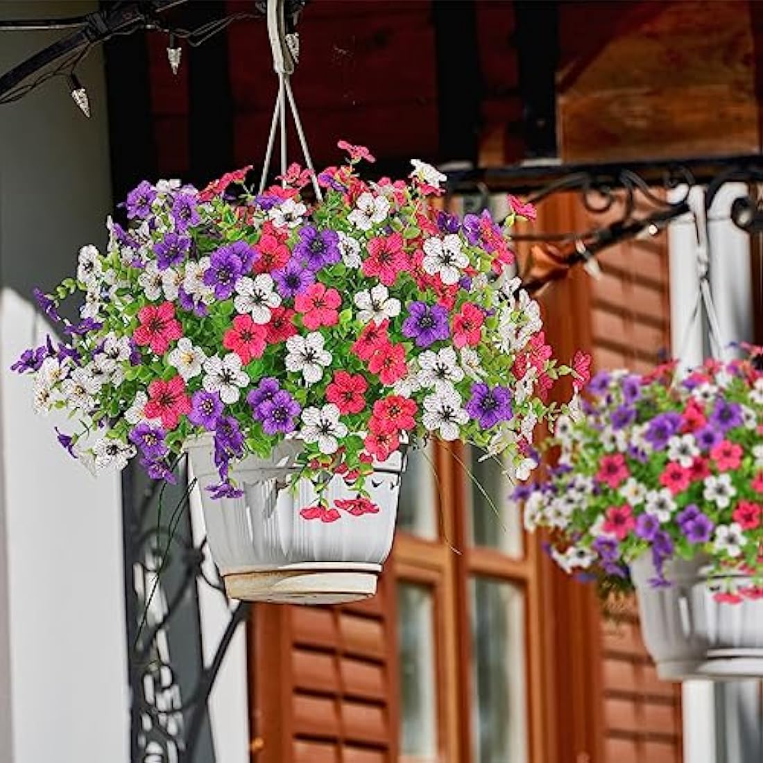 LOMOHOO 9 Bundles Artificial Flowers - UV Resistant Faux Outdoor Plants