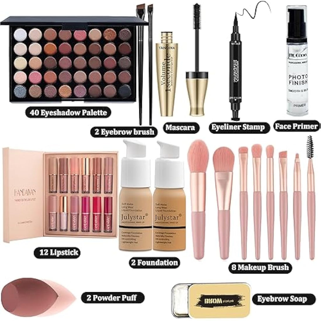 Jolof Store All-In-One Makeup Kit – 40 Color Eyeshadow & Cosmetic Set