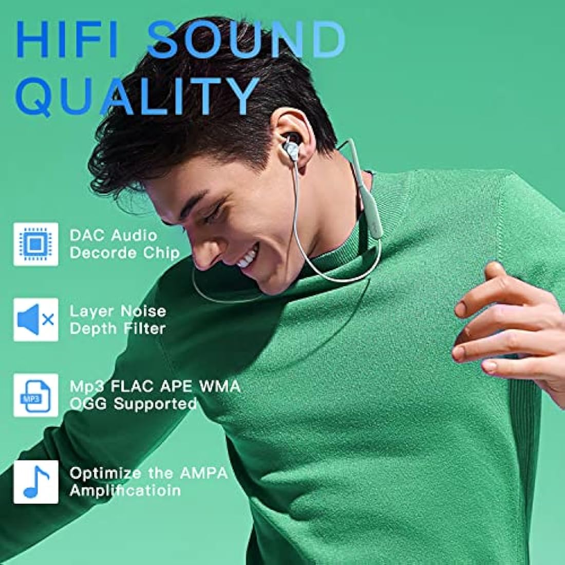 AiMoonsa 64GB MP3 Player with Bluetooth 5.2 | HiFi Lossless Music Player