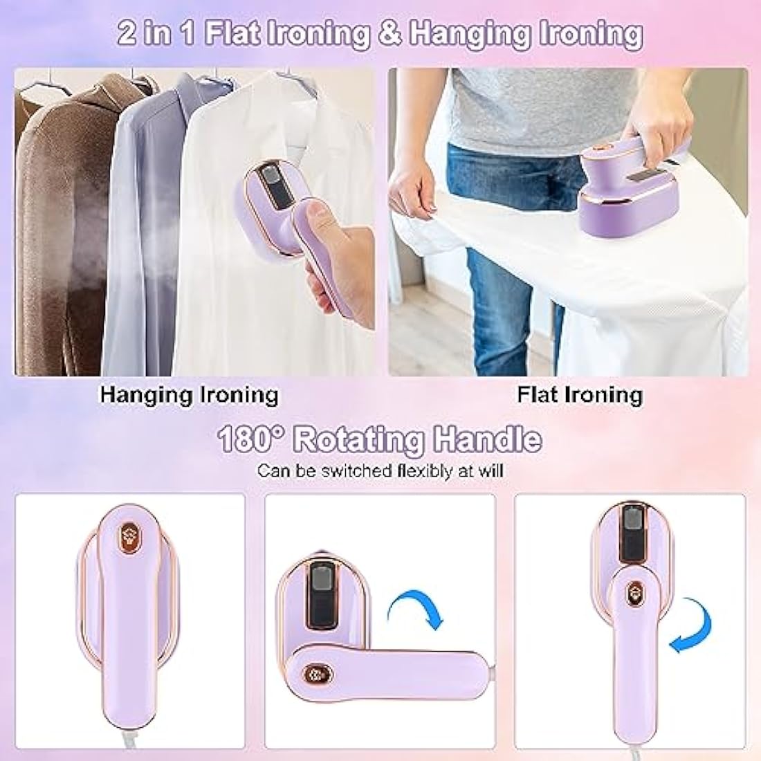 Jolof Store Foldable Travel Steam Iron – 1090W Handheld Mini Garment Steamer