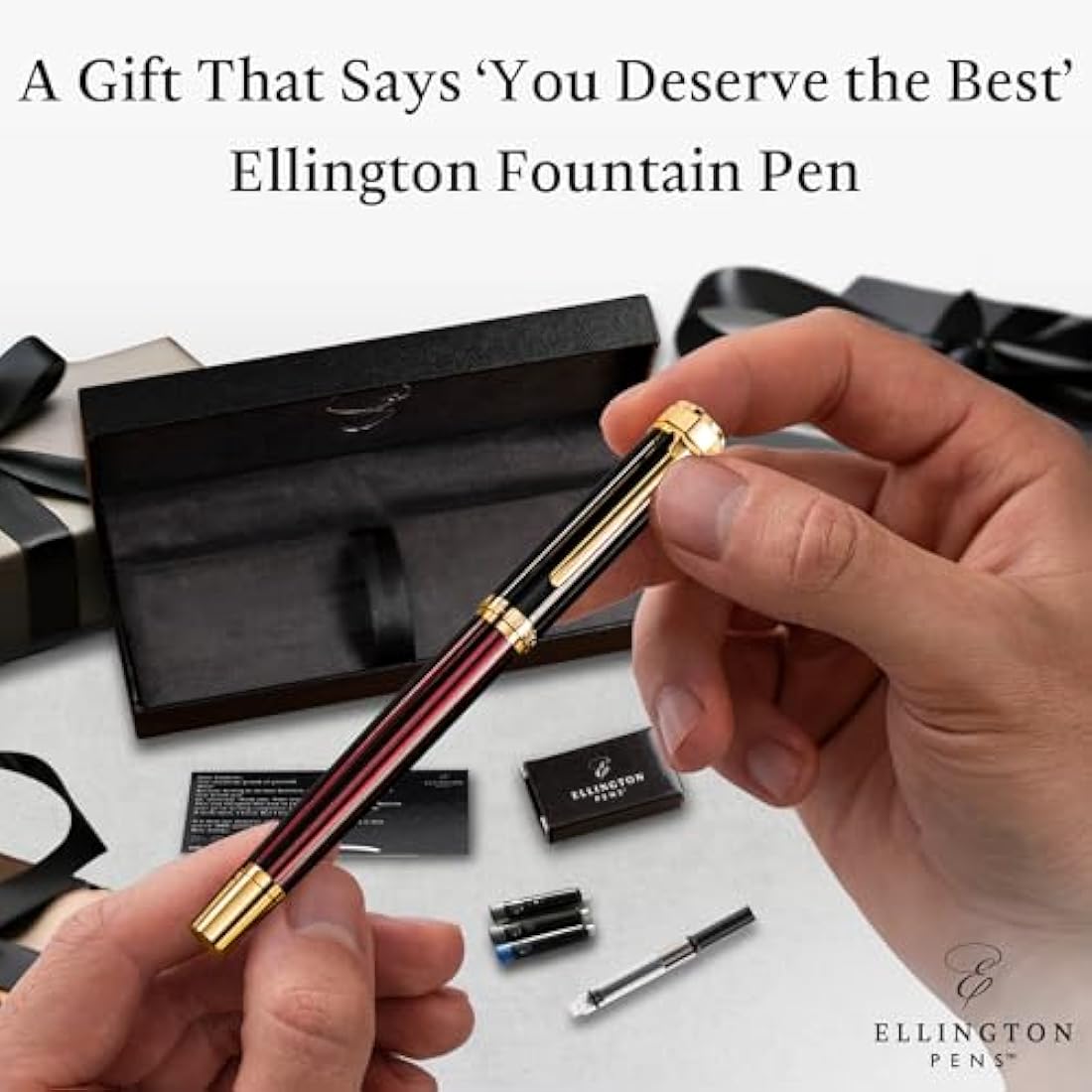 Ellington Luxury Fountain Pen Set – Refillable Calligraphy Pen with Ink