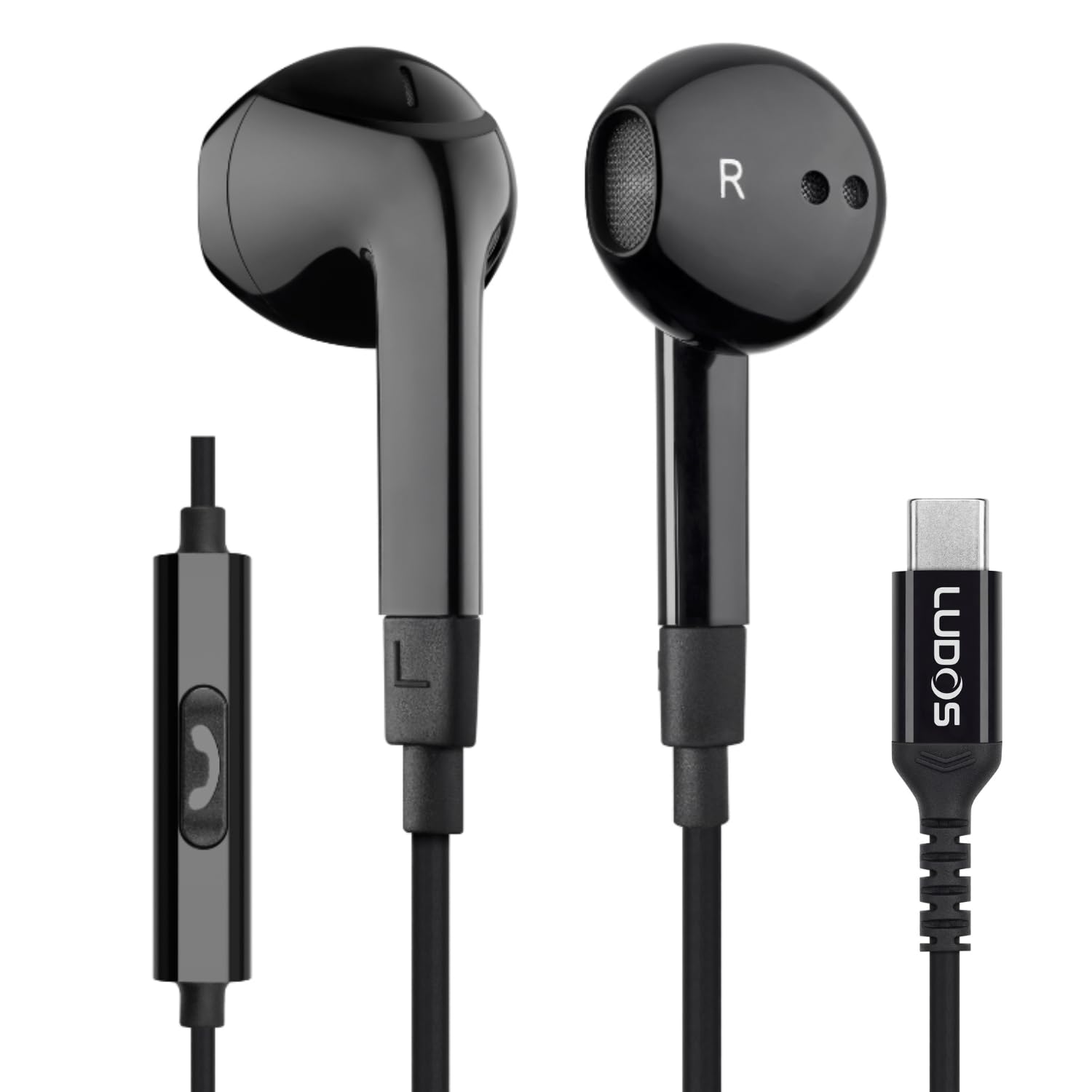 Ludos FEROX USB C Headphones – Wired Earbuds for iPhone 16 15 & Samsung