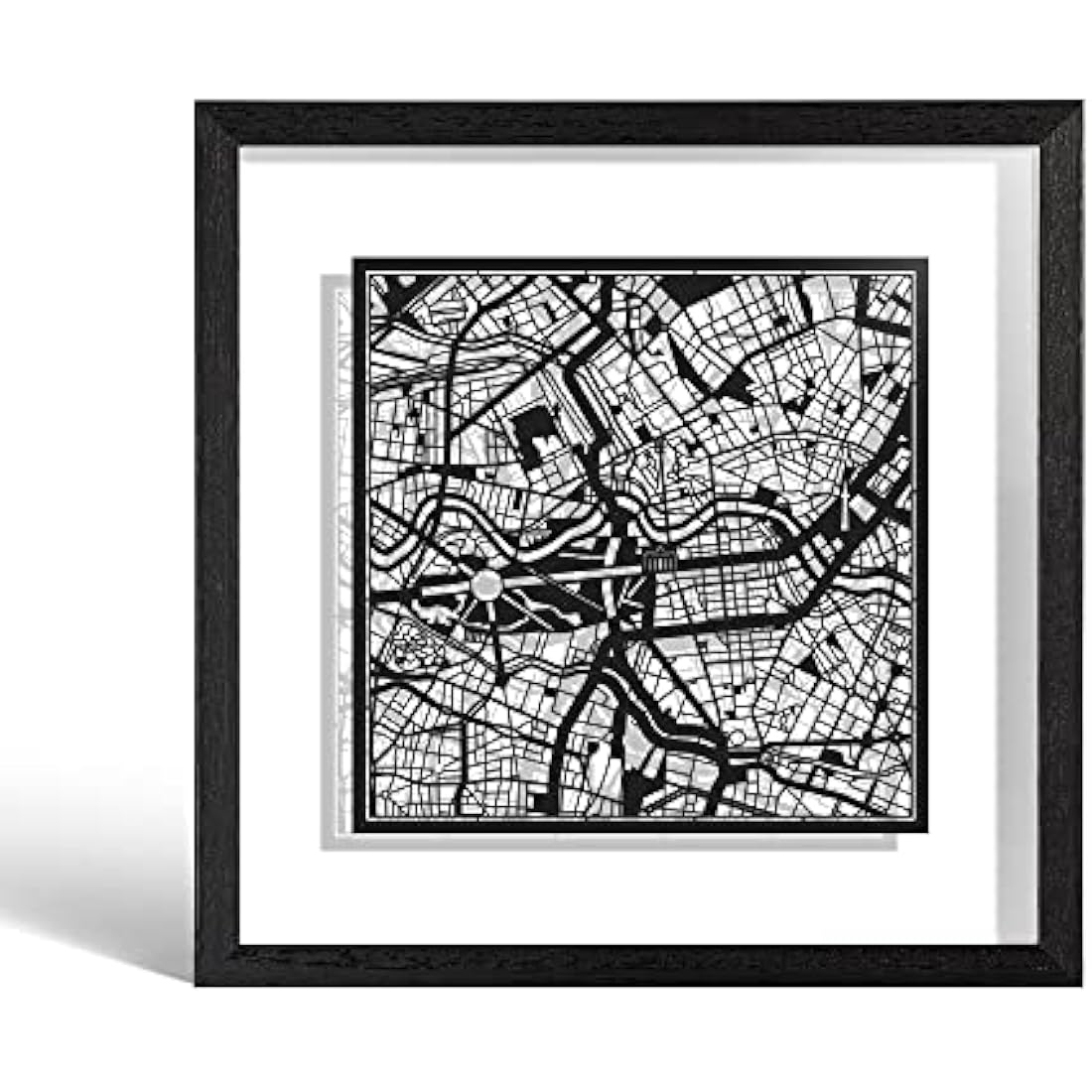 O3 Design Studio Berlin Marco de Papel para Mapas - Black, 9x9"