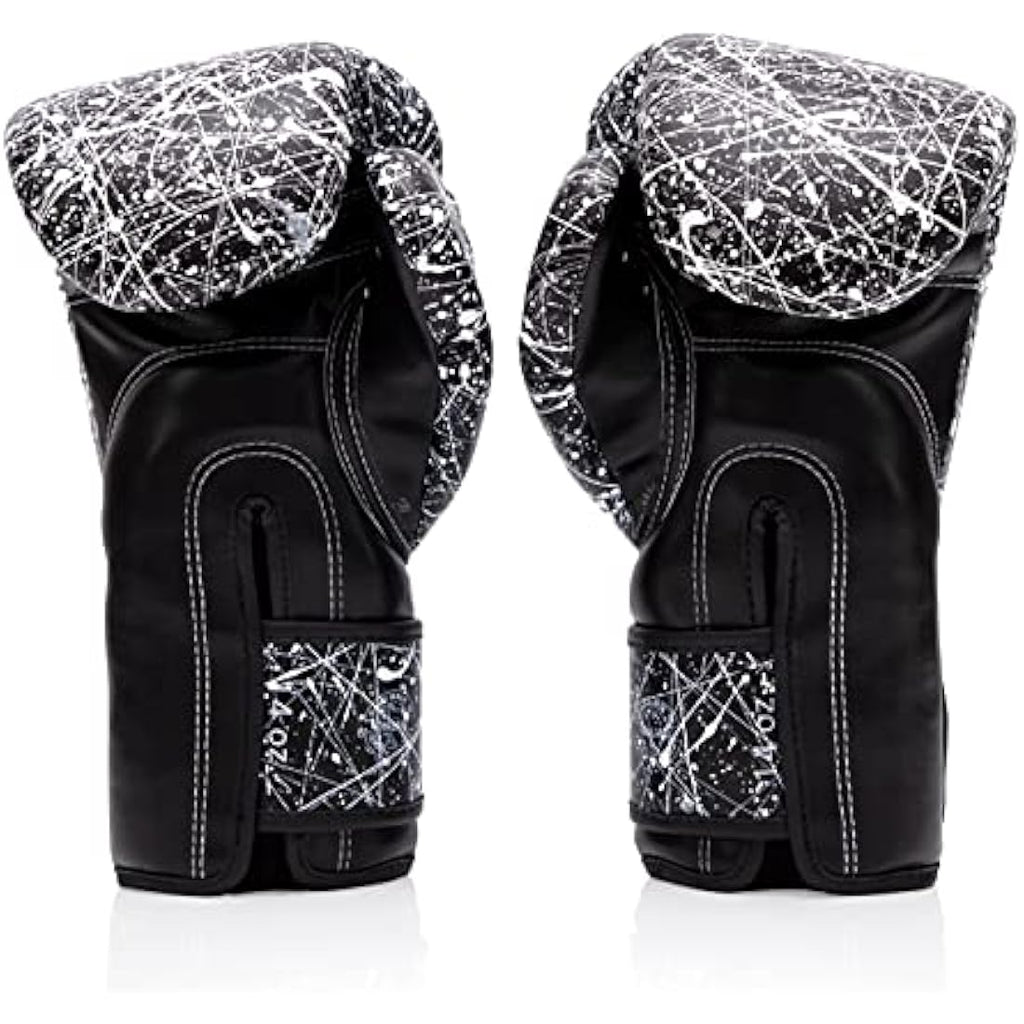 Fairtex Microfibre Muay Thai Boxing Gloves - Black/White, 12 oz
