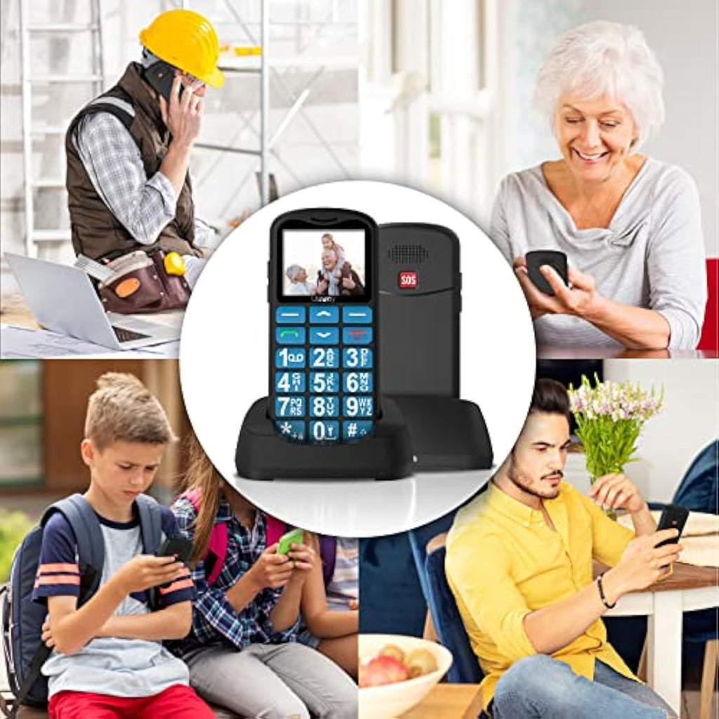 Uleway Senior Mobile Phone – Big Button Unlocked Dual SIM with SOS | Blue