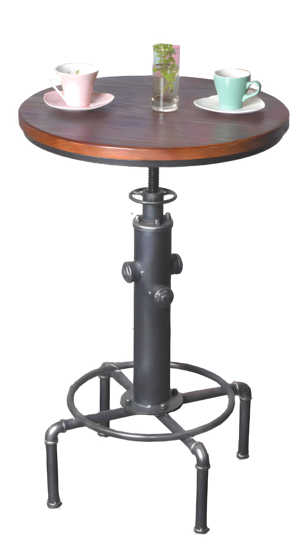 Topower Industrial Bar Table 31.5-41.3" Adjustable Pub Table Kitchen Dining Coffee Bistro Table Silver - image 1