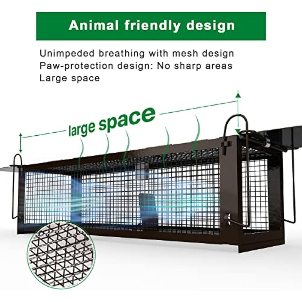 RatzFatz Humane Rat Trap – 2 Pack Two-Door Live Cage for Rodents