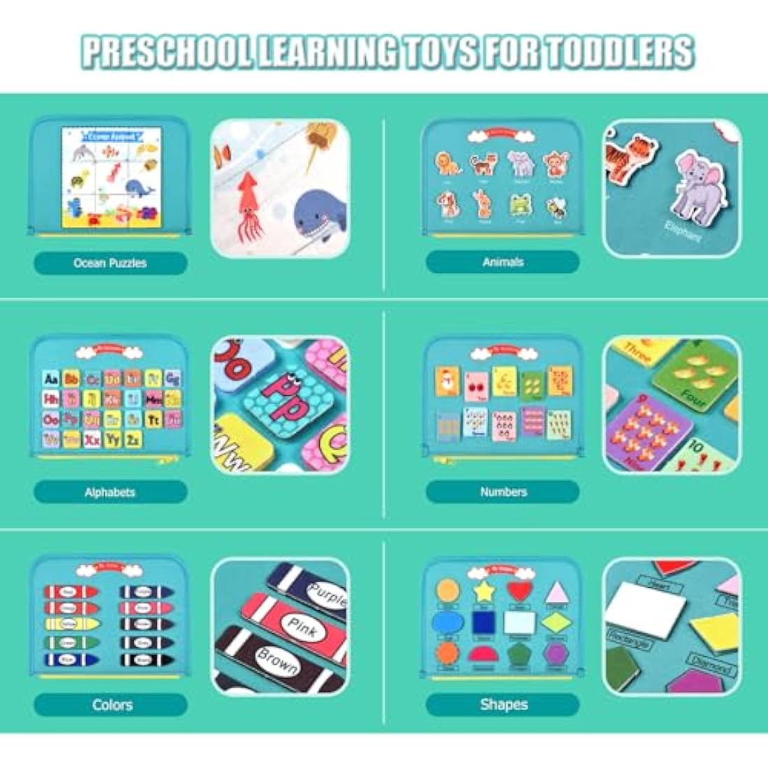 Montessori Busy Board | Sensory Educational Toddler Travel Toy