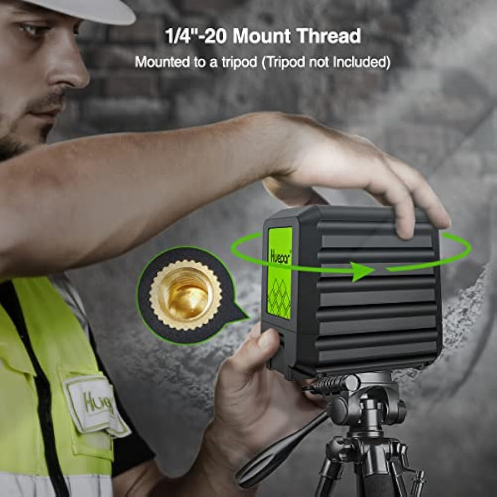 Huepar Green Beam Self-Leveling Laser Level – Cross Line Alignment Tool