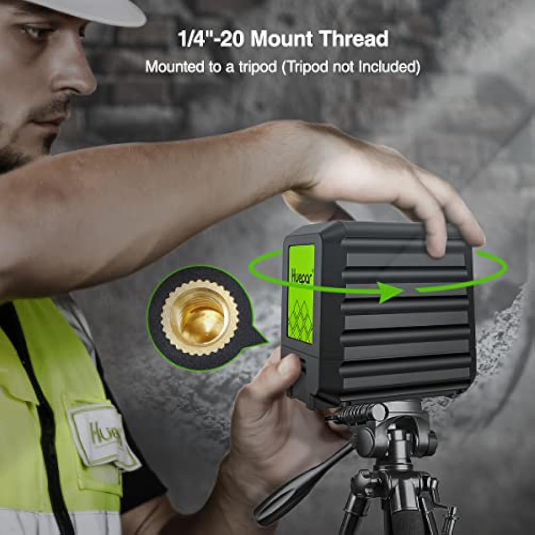 Huepar Green Beam Self-Leveling Laser Level – Cross Line Alignment Tool