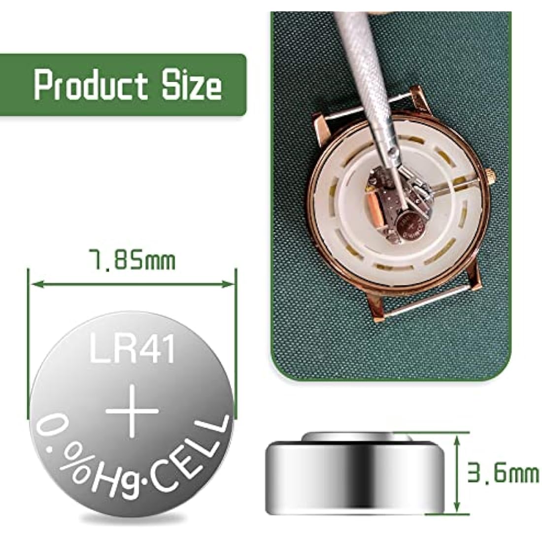 LR41 AG3 1.5V Alkaline Button Cell Batteries - 100 Pack
