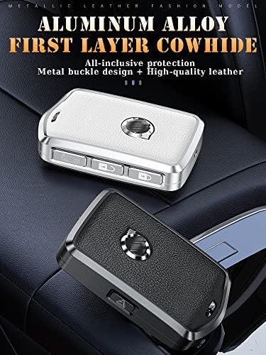 HIBEYO Leather Key Fob Cover for Volvo XC60 XC90 S90 V90 – Side Buttons