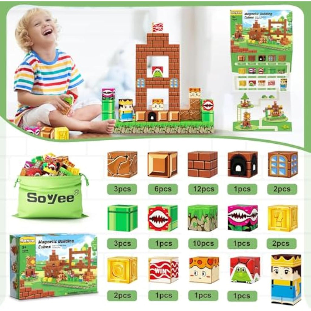 Jolof Store Magnetic Building Blocks – STEM Mine World Game Toy Set