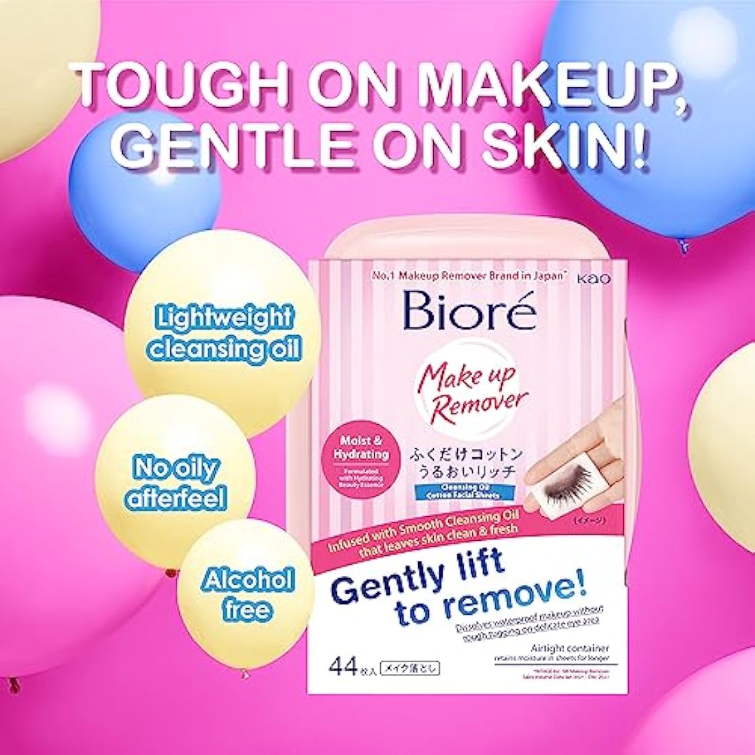 Biore Makeup Cleansing Sheets – Japanese Face Wipes (44 Pieces)