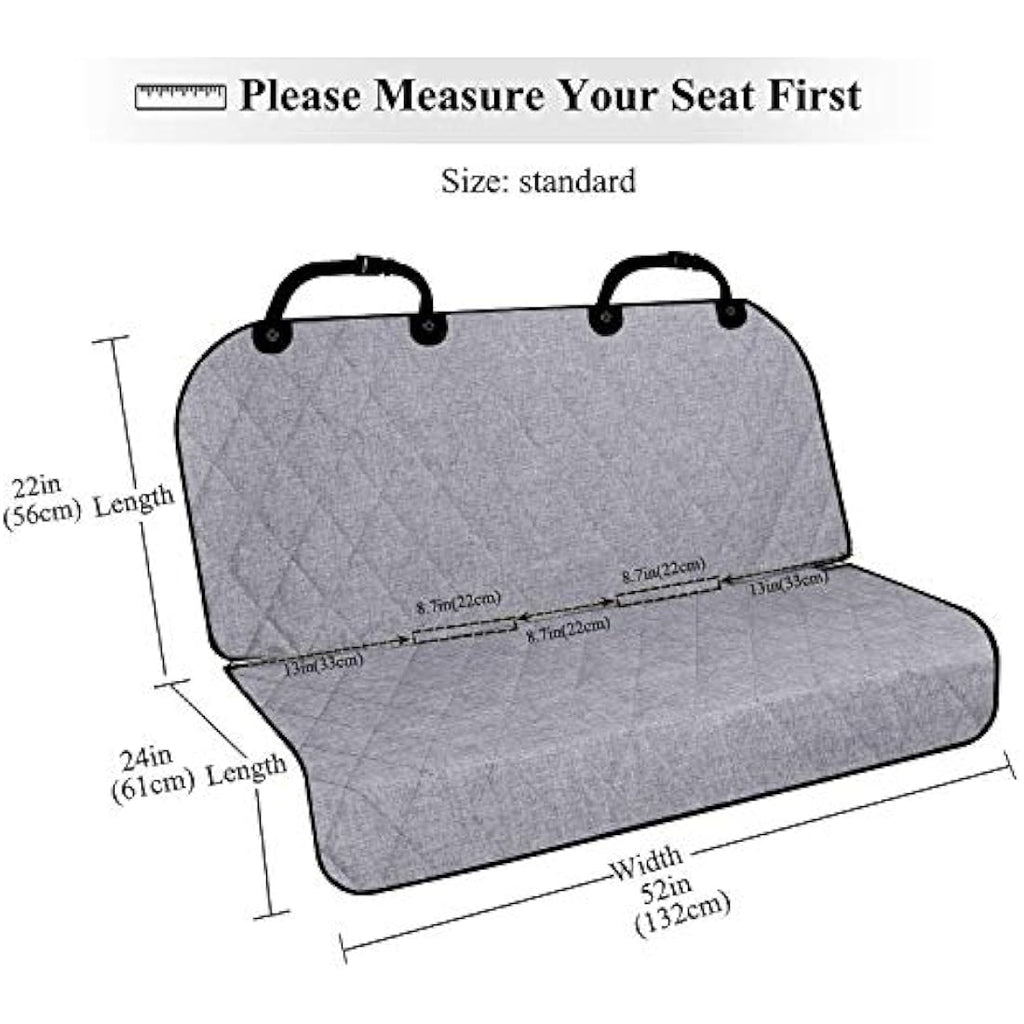 Vivaglory Dog Backseat Cover | Waterproof Anti-Slip Bench Protector, Black